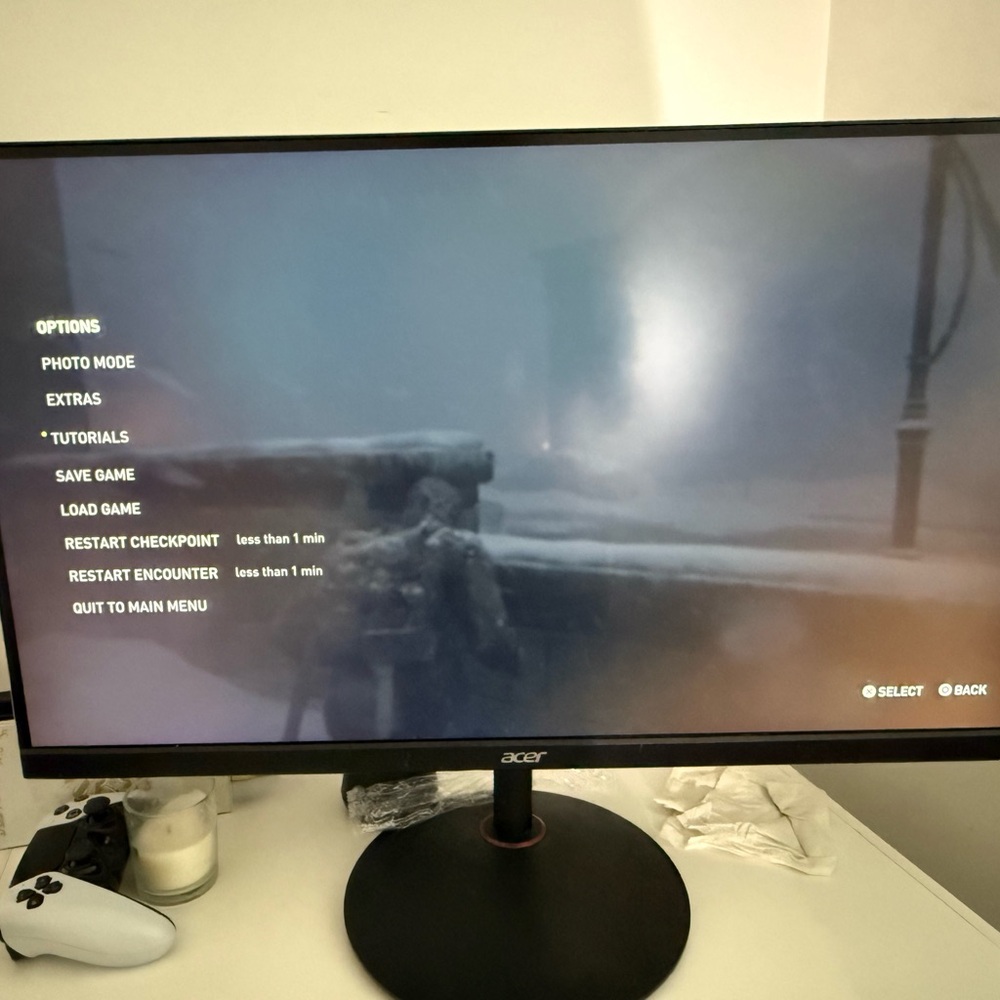 Acer Monitor with PlayStation Controller